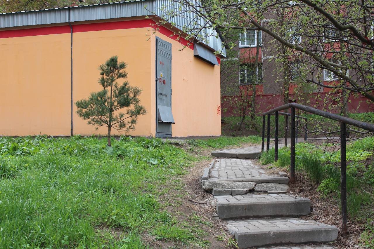 Заместитель главы Фрязино Артем Вольчак взял на контроль восстановление газона и ремонт лестницы на улице Павла Блинова