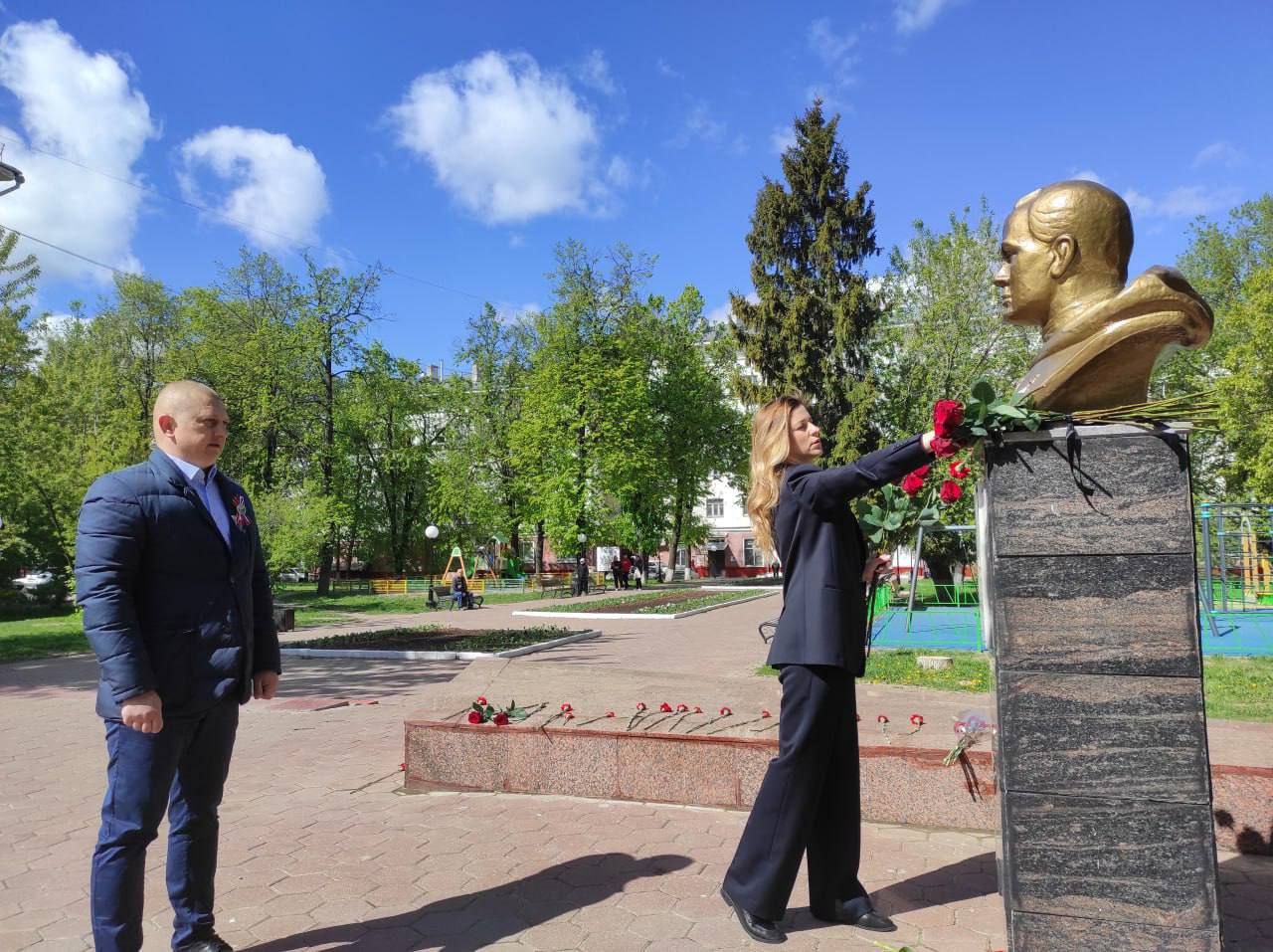 Заместитель главы городского округа Фрязино Наталия Князева приняла участие в торжественной церемонии, посвященной 80-летию Великой Победы