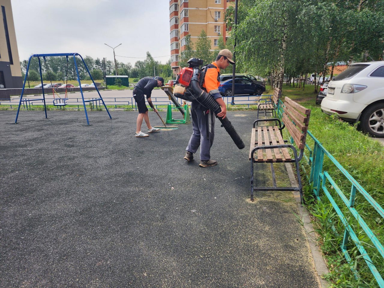 Во Фрязино привели в порядок детскую площадку в проезде Павла Блинова
